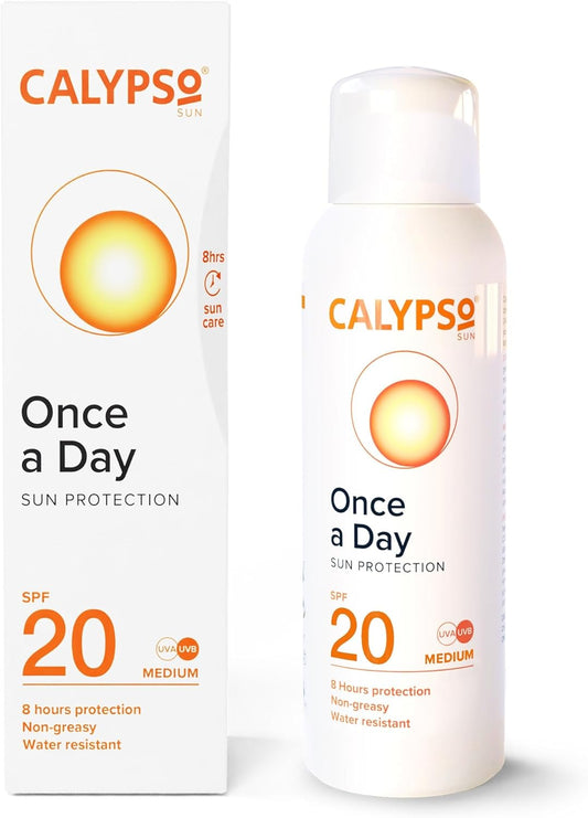 Calypso Once A Day Sun Protection Lotion Spf20 | 8 Hours Sun Protection | Non Greasy | Superior 4 Start Uva Rating - 200 Ml Calc20L (Pack Of 2)