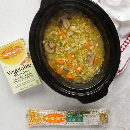 Manischewitz Aseptic Vegetable Broth 17Oz (3 Pack), Flavorful, Kettle Cooked, Slowly Simmered