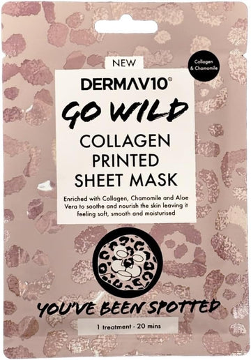 Derma V10 Go Wild Hand Mask, Gloves Enriched With Aloe Vera And Vitamin E, Hyaluronic Acid, Cranberry Fruit Extract, Moisturises And Nourishes Hands, Softens Rough And Cracked Skin, Vegan Friendly