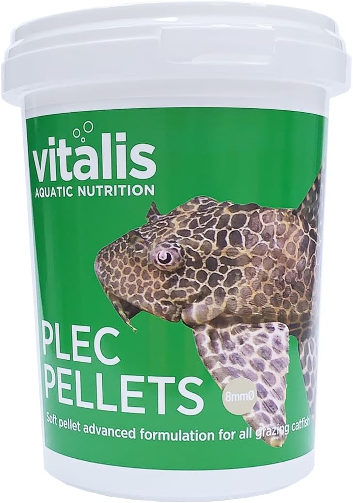 Vitalis Catfish Pellets Xs 260G & Plec Pellets (8Mm) 300G For Catfish & Pleco Bottom Feeder Fish Food Aquarium Tank