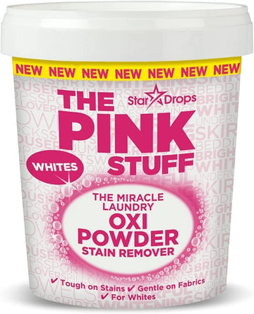 Stardrops - The Pink Stuff - The Miracle Laundry Oxi Powder Stain Remover Specifically Formulated For Whites, 1 Kg