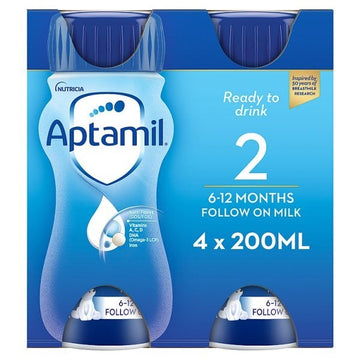 Aptamil 2 Follow On Milk Formula 4X200Ml Multipack