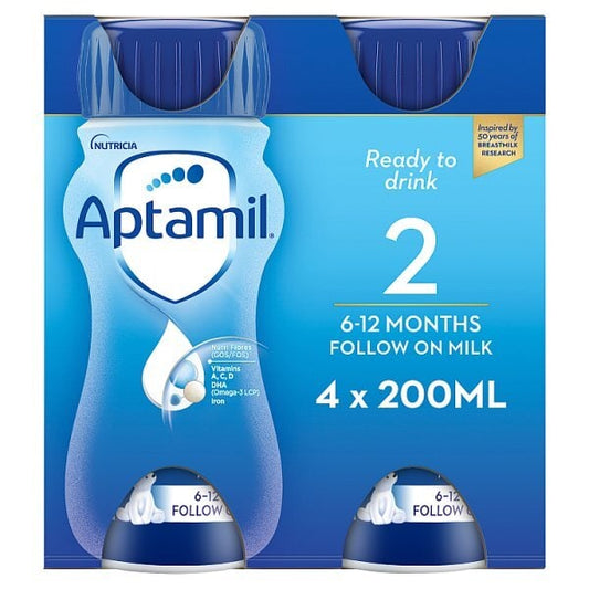 Aptamil 2 Follow On Milk Formula 4X200Ml Multipack