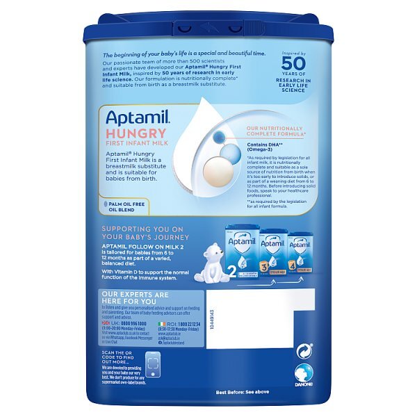Aptamil Hungry 1St Baby Milk Formula Powder From Birth 800G