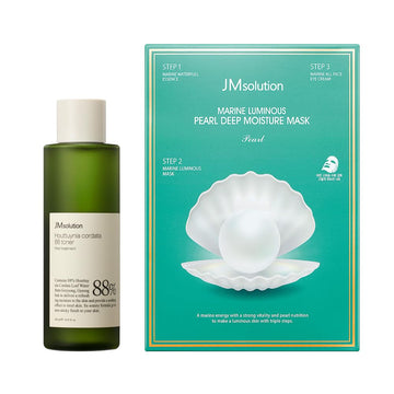 Jmsolution Skin Care Bundle- Heart Leaf Toner With Marine Luminous Pearl Deep Moisture Facial Mask