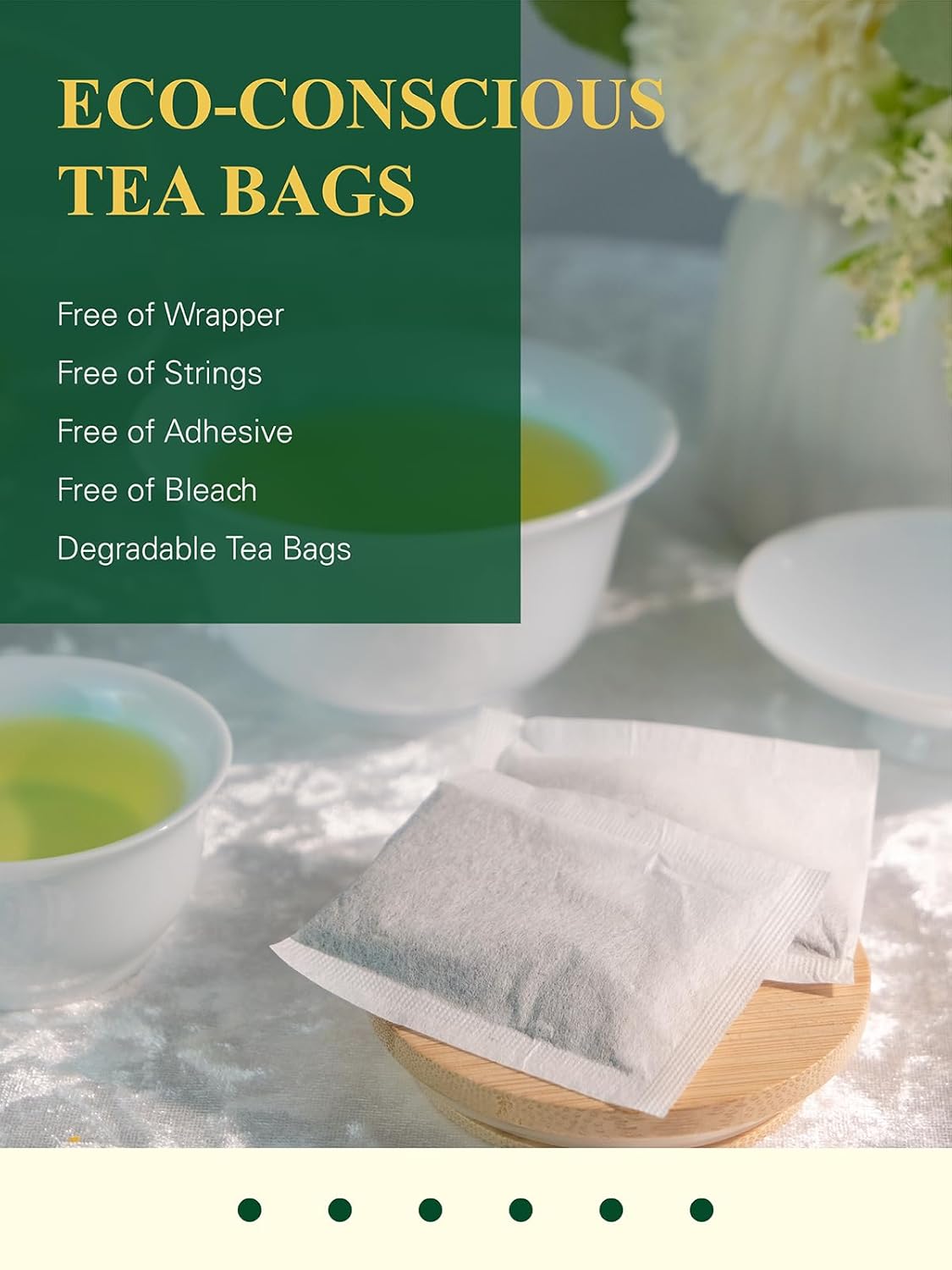 Gldnt Organic Sencha Tea Bags, Natural Organic Sencha Green Tea, Fresh & Smooth Flavor, Iced & Hot Tea, 100 Count