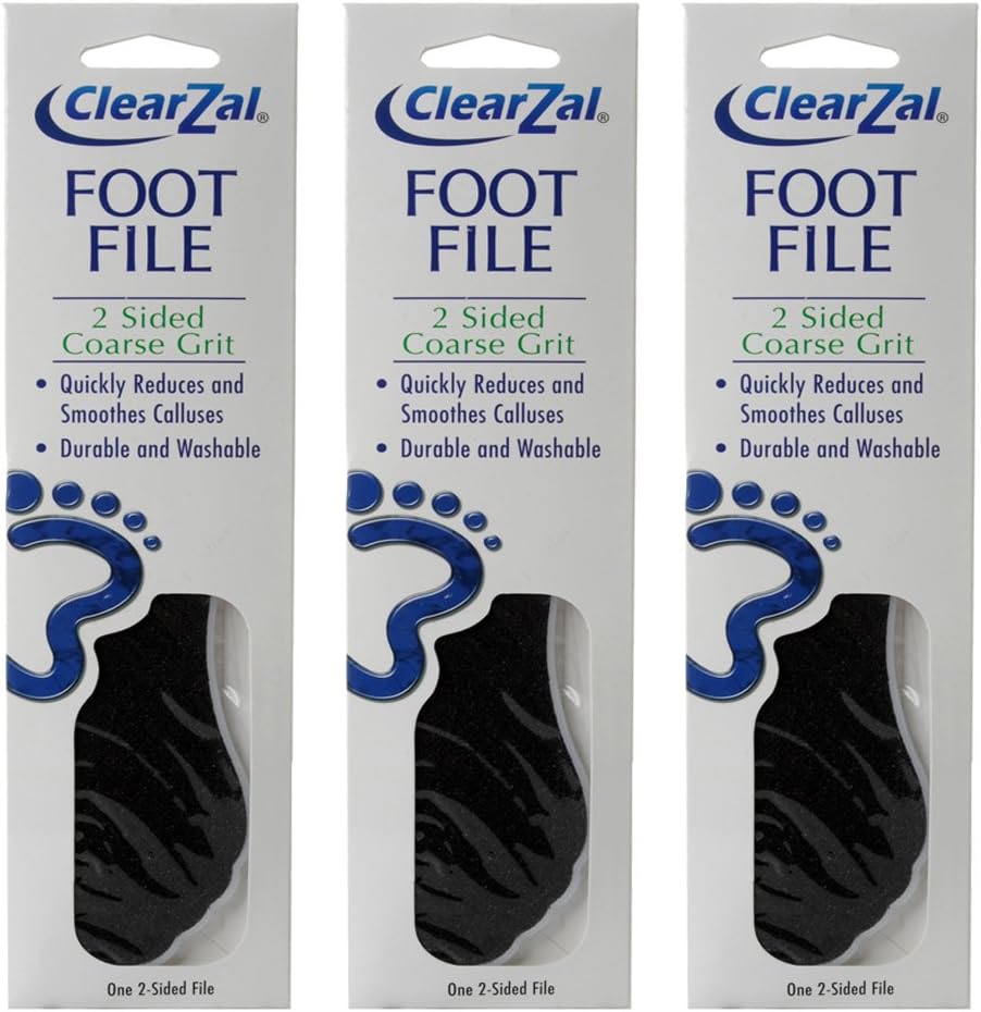 ClearZal Sided Coarse Grit Foot File For Smoothing & Reducing Calluses (3 Pack) : Amazon.co.uk: Health & Personal Care
