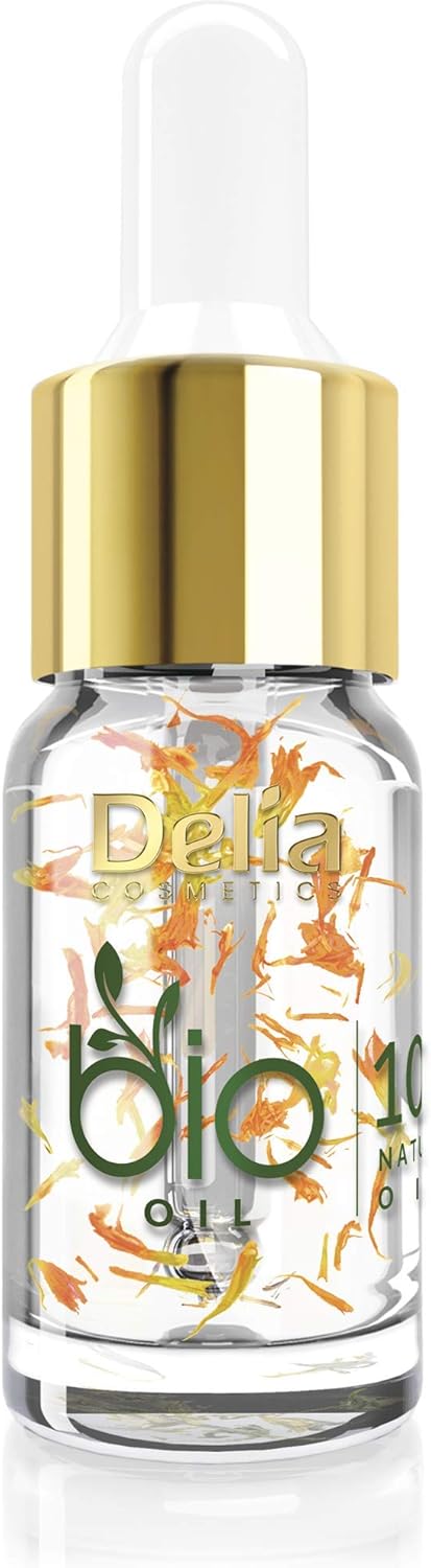 Delia Cosmetics - Nourishing Bio Oil For Nails & Cuticles - For Damaged Nails After Hybrid Manicure - Regenerated, Restored, Brightened, Shiny Nails - 100% Natural Oils: Almond, Daisy - 11Ml