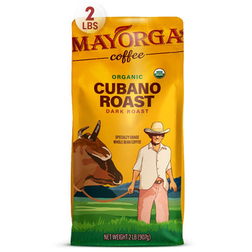 Mayorga Organic Coffee 2Lb Cafe Cubano Roast - Dark Roast Whole Bean Specialty Grade Coffee, 100% Arabica, Slow Roasted, Bold And Smooth Flavor With Low Acidity - Usda Organic, Non-Gmo, Kosher