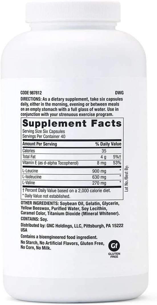 Gnc Pro Performance Bcaa 1800Mg, 240 Capsules, Helps Reduce Muscle Protein Breakdown : Health & Household