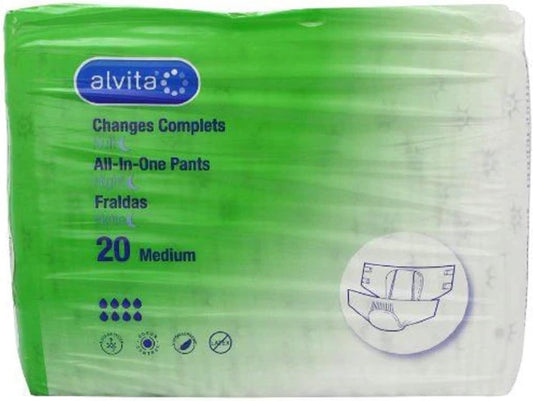 Alvita Inco Abs Aio Pants Med Night,Pack Of 20