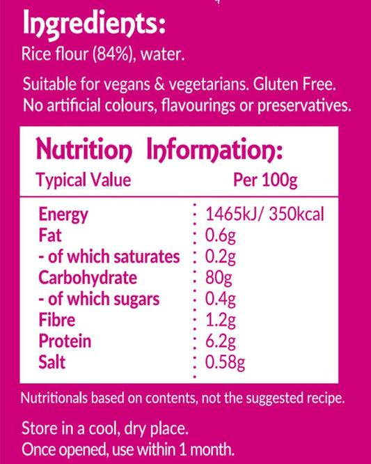 Thai Taste Folded Rice Noodles (200G) - Pack Of 6