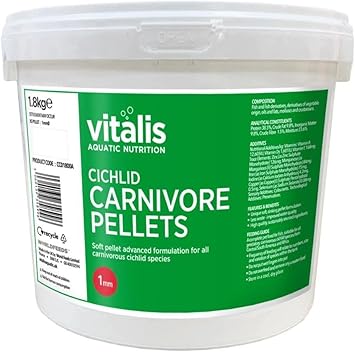Vitalis Cichlid Carnivore Pellets Tropical Fish Food (1Mm) 1.8Kg