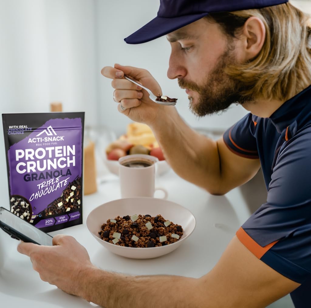 ACTI-SNACK High Protein Triple Chocolate Granola - 5 X 350g Packs - Protein Granola | High Protein Cereals Breakfast | Low Sugar Granola - High Fibre Granola Cereal : Amazon.co.uk: Grocery