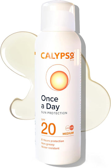 Calypso Once A Day Sun Protection Lotion Spf20 | 8 Hours Sun Protection | Non Greasy | Superior 4 Start Uva Rating - 200 Ml Calc20L