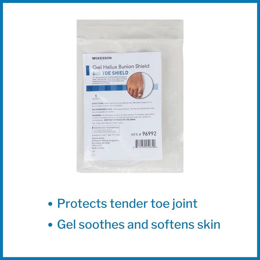 McKesson Bunion Shield, Gel Pads, Cushions, Guard, For Men and Women, 1 Count