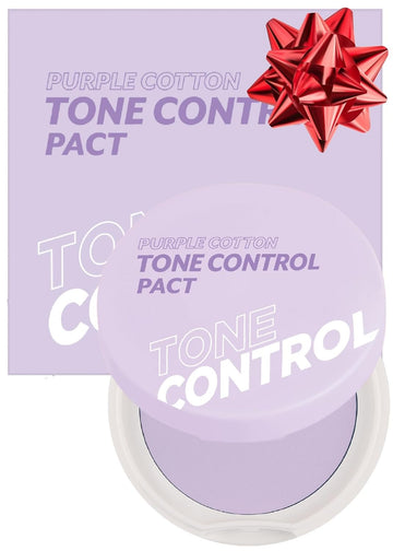 I'M Meme Compact - Purple Cotton Tone Control Pact | Korean Pressed Powder With Purple Berry Complex, Mineral, Translucent, For Blurring Effect, Setting Powder For Makeup, Valentine Day Gift, 0.33 Oz