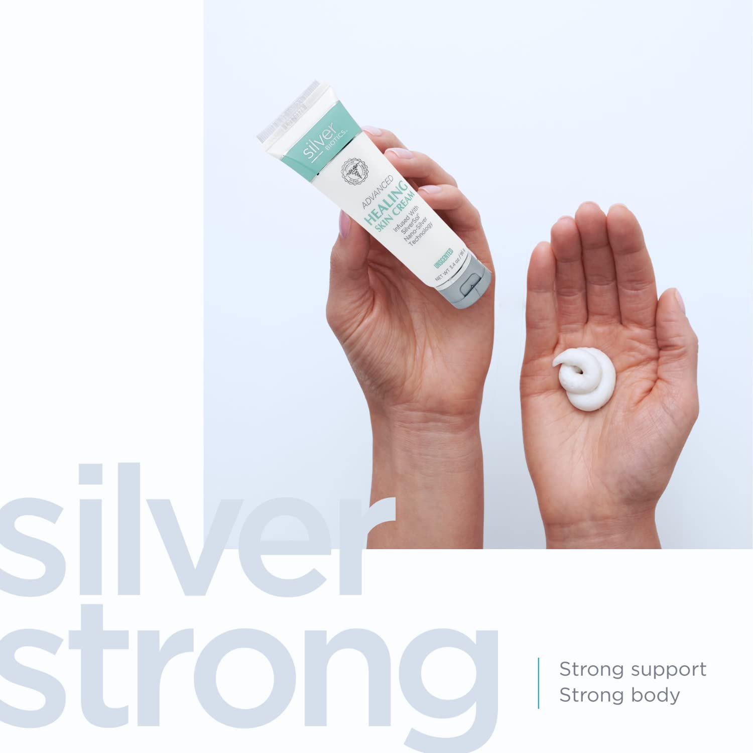 Silver Biotics Nano Silver Healing Lotion Cream Lavender Scent Infused Silversol And Hyaluronic Acid | All Natural Ingredients To Heal, Smooth Your Skin Blemishes And Scars (3.4 Oz.)