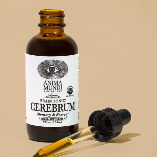 Anima Mundi Apothecary Cerebrum Brain Tonic - Cognitive Support Supplement Liquid Drops With Lion'S Mane And Ginkgo - Brain Booster Supplement For Memory And Cognitive Support (2Oz / 60Ml)