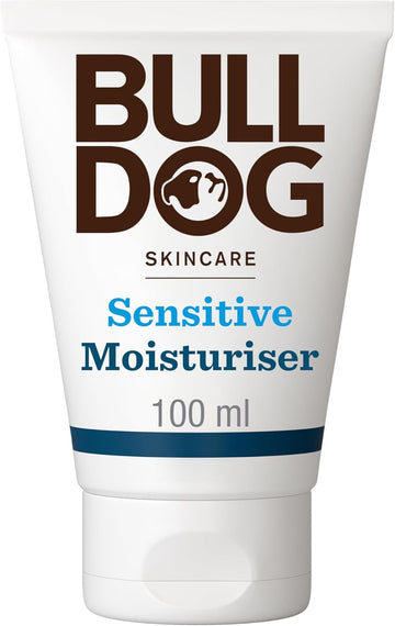 Bulldog Skincare Sensitive Face Moisturiser For Men, Fragrance Free, Specially Formulated For Sensitive Skin, Provides 24-Hour Hydration, 100Ml