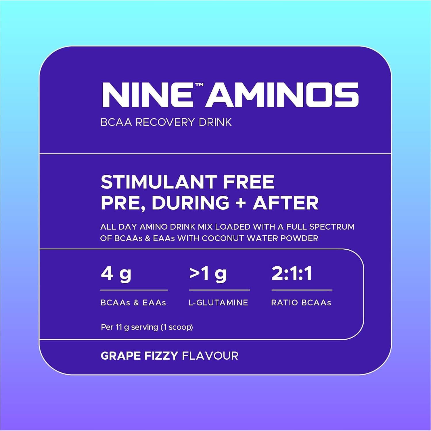 USN Nine Aminos – BCAA Amino Acids & EAA Essential Amino Acids Powder with Added Magnesium & Coconut Water Powder to Support Recovery and Hydration. Grape Fizzy Pop Flavour (330g – 30 Servings) : Amazon.co.uk: Health & Personal Care