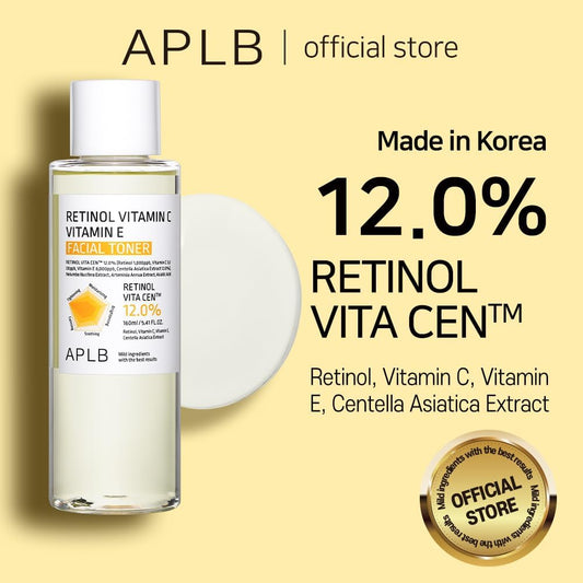 Aplb Retinol Vitamin C Vitamin E Facial Toner | Retinol Vita Cen⢠12.0% 5.41 Fl.Oz/Korean Skincare, Replenishing Moisture, Revitalize For Gentle And Improve Skin Texture Through Retinol