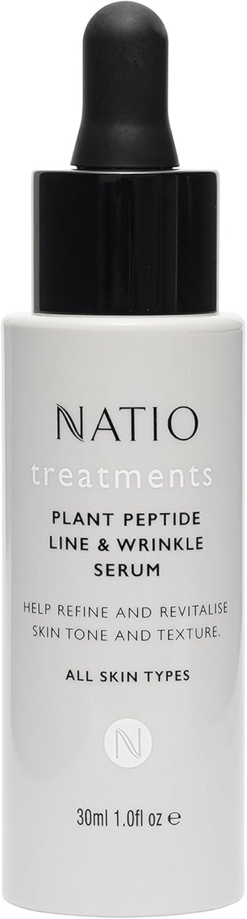 Natio Australia Treatments Plant Peptide Line And Wrinkle Serum, 30 Ml - Anti Aging Ceramide Serum - Daily Serum For Face To Revitalise Skin Texture