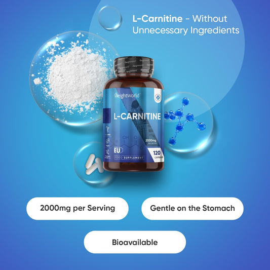 L-Carnitine Capsules 2000Mg - 120 'Split & Pour' Capsules - Vegan, Non-Gmo & Gluten-Free - L Carnitine Supplement - For Men & Women - Made In Eu