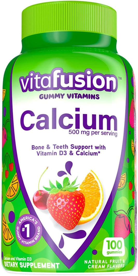 Vitafusion Calcium Gummy Vitamins for Adults, 500mg, Creamy Swirled Fruits, 400 COUNT