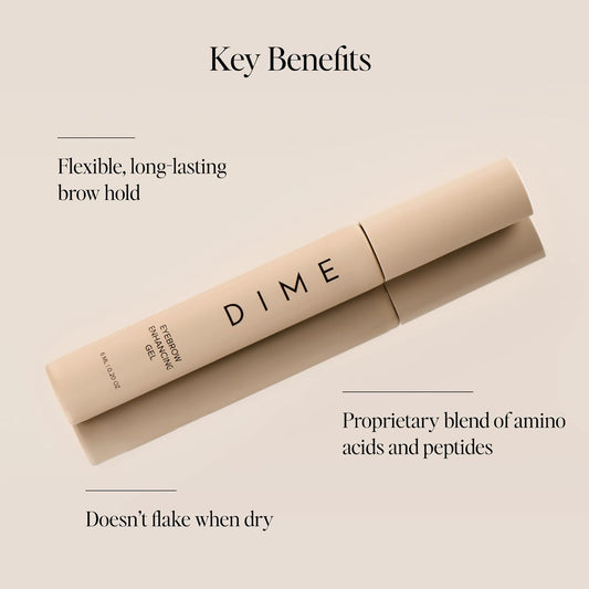 Dime Beauty Eyebrow Enhancing Gel, Clear Eyebrow Gel To Promote Fuller, Thicker, Stronger Brows, 0.20 Oz / 6 Ml
