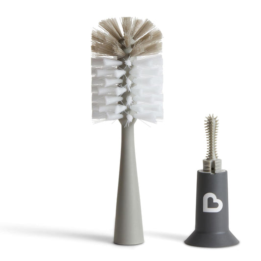 Munchkin® Bristle⢠Bottle Brush, Modern Design, 2 Pack, Grey