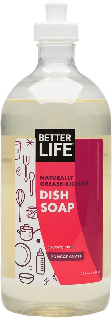 Better Life Sulfate Free Dish Soap, Tough On Grease & Gentle On Hands, Currant And Citrus, 22 Oz