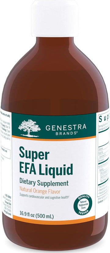 Genestra Brands Super Efa Liquid | Supports Cardiovascular Health, And The Development Of Brain, Eyes, And Nerves In Children* | 6.8 Fl Oz | Natural Orange Flavor