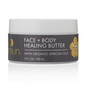 Unsun Face & Body Healing Butter With Organic African Oils - Dual-Action Moisturizer, Soothes & Hydrates - 4 Fl Oz