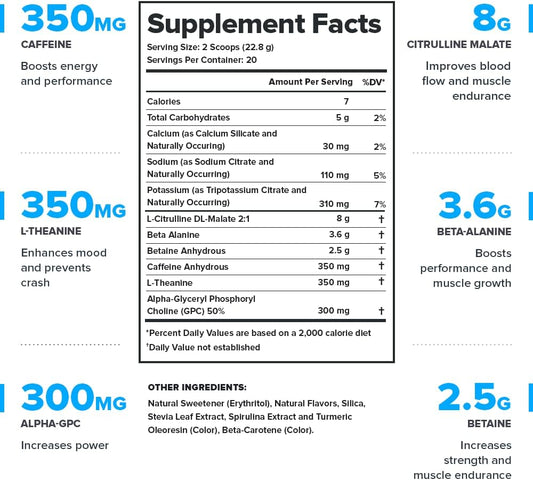 Legion Pulse Pre Workout Supplement - All Natural Nitric Oxide Preworkout Drink To Boost Energy, Creatine Free, Naturally Sweetened, Beta Alanine, Citrulline, Alpha Gpc (Green Apple)