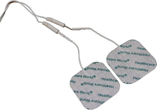 Tens Lead Wires 1 Pair Male Jack Connection 3.5Mm Plug With 2Mm Pin White By Healthcare World