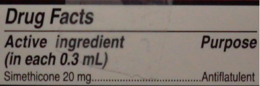 Newborns, Infants & Children Gas Relief Simethicone 20 Mg/0.3Ml Drops Dye Free Generic For Mylicon 1 Oz (30Ml) 2 Pack Total 2 Oz
