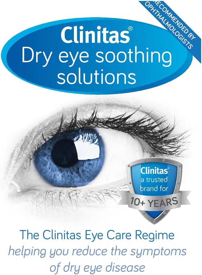 Clinitas 0.2% Soothe Eye Drops For Dry Eye. Suitable For Contact Lens Wearers And Preservative Free For The Relief Of Dry And Gritty Eyes 30 X 0.5 Ml Vials And Fully Resealable