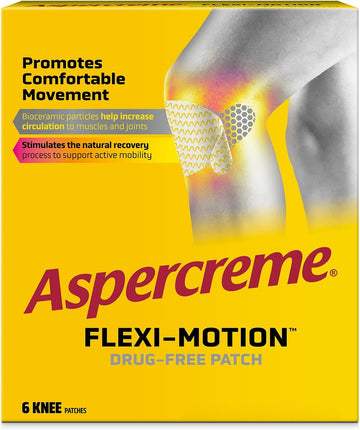 Aspercreme Flexi-Motion Drug-Free Patch For Knee, 6-Count, Promotes Comfortable Movement