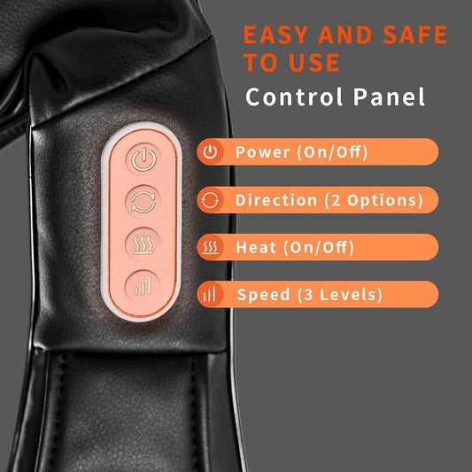 Breo Shiatsu Neck & Back Massager With Heat, 3D Deep Kneading, Shoulde