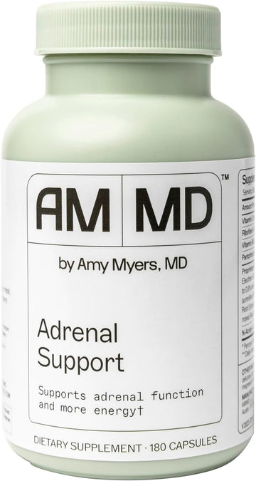 Amy Myers Md Adrenal Support - Adaptogenic Herb Supplement With Ashwagandha, Riboflavin, Vitamin B6 & More - Gluten-Free, Non-Dairy & Non-Soy - 180 Capsules