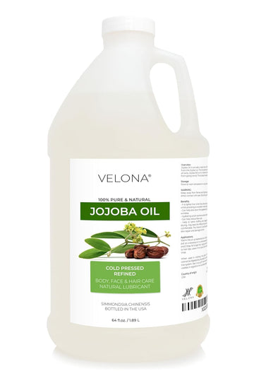 velona Jojoba Oil 64 oz | 100% Pure and Natural Carrier Oil | Clear, Refined, Cold Pressed | Moisturizing Face, Hair, Body and Skin Care | Use Today - Enjoy Results