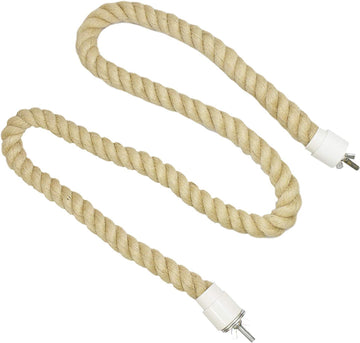52 Inch Natural Rope (Large) - Flexible Bendable Climbing Rope Perch Cage Accessory Toy - Sugar Gliders, Squirrels, Degus, Marmosets, Monkeys, Parrots, Birds, Rats & Other Small Pets