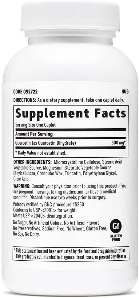 Gnc Quercetin 500Mg - 60 Caplets (60 Servings)