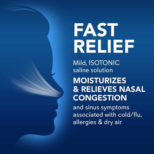 Sinucleanse Daily Care Sterile Saline Nasal Spray, Ultra Fine Mist, Instantly Moisturizes & Relieves Everyday Nasal Congestion Due To Colds & Dry Air, 4.5 Oz (2 Pack), Made In Usa