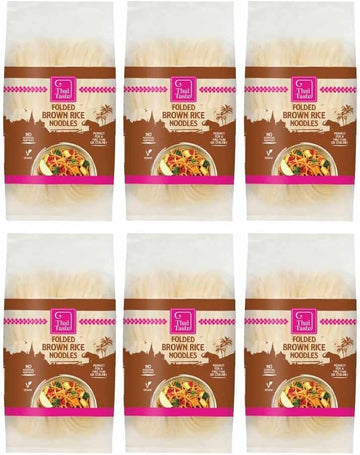 Thai Taste Folded Brown Rice Noodles, 200 G, Pack Of 6
