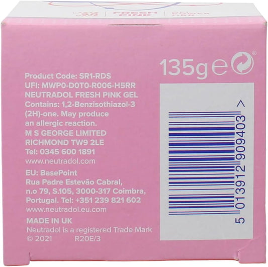 Neutradol Slow Release Gel, Air Freshener And Odour Eliminator, No Plug Or Spray Needed, Fresh Pink, Multipack Of 6 X 135G