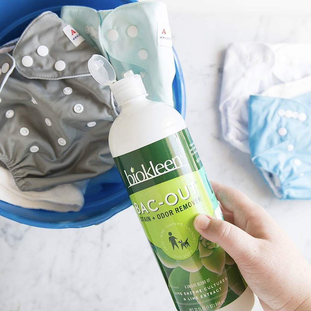 Biokleen Bac-Out Stain+Odor Remover, Destroys Stains & Odors Safely, for Pet Stains, Laundry, Diapers, Wine, Carpets, & More, Eco-Friendly, Non-Toxic, Plant-Based, 16 Ounces (Pack of 12) : Health & Household