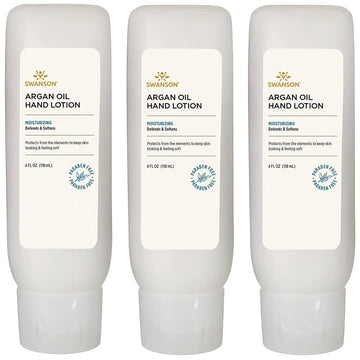 Swanson Argan Oil Hand Lotion 4 Fl Ounce (118 Ml) Lotion (3 Pack)