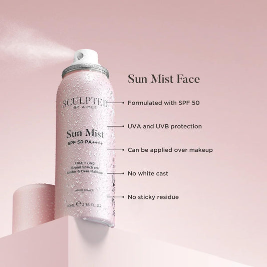 Sun Mist Body Spray With Spf 30 From Sculpted By Aimee - 200Ml Invisible Body Spf 30 Spray Mist For Under And Over Makeup Hydration, Sun Protection, Refreshing The Skin With Apricot Oil And Vitamin E